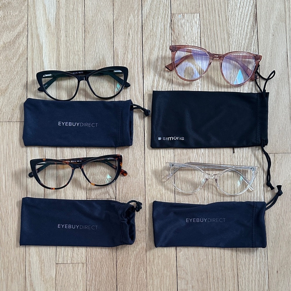 5 for $25 // Lot of 4 pairs of non prescription fashion glasses cat eye